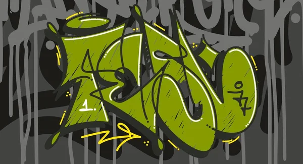 Аннотация Word Tesl Graffiti Font Lettering With A Grey Background — стоковый вектор