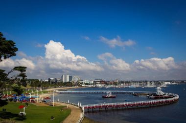 Bayside Plajı'nda bir kereste Yüzme Havuzu muhafaza