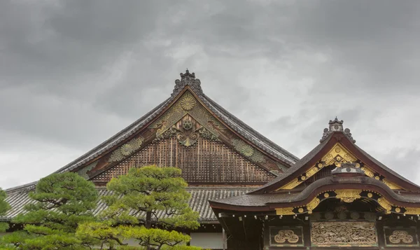 Dakstructuur van Ninomaru Palace Nijo kasteel. — Stockfoto