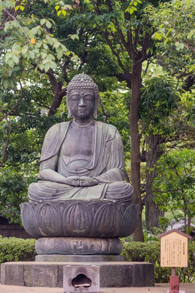 Meditar estatua de Buda en el templo budista Senso-ji . — Foto de Stock