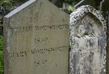 Tombstone of William Wordsworth in Grasmere. clipart