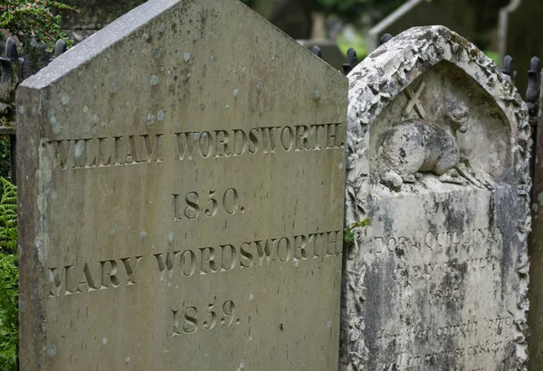 Pedra tumular de William Wordsworth em Grasmere . — Fotografia de Stock