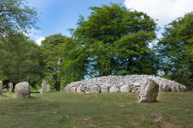 Stone circle and grave site at Clava Cairns. clipart