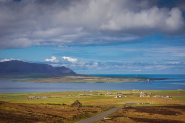 Adaları ve Atlantik Okyanusu Orkney, İskoçya'da.