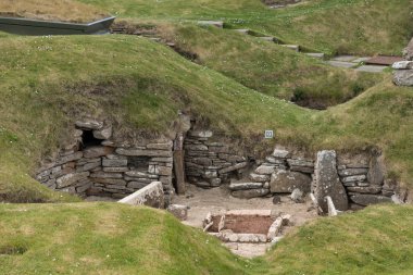Skara Brae, Orkney, İskoçya Kalesi'nde yelpazesi.