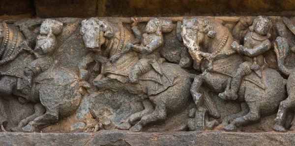Closeup vlys s koněm v chrámu Zdeněk, Somanathpur — Stock fotografie