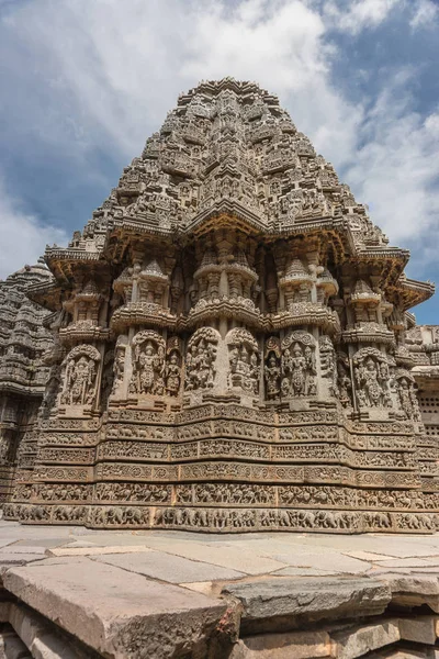 One third of Trikuta at Chennakesava Temple, Somanathpur India. — Stock Photo, Image