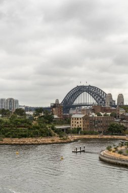 Sydney Harbour bridge behind Munns slipway, Australia. clipart