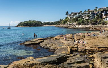 Manly Beach, Sydney Avustralya kayalık Güney bölümünde.