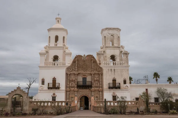 Close-up van San Xavier Del Bac missie, Tucson Arizona Usa. — Stockfoto