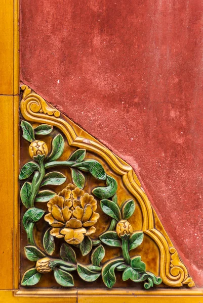 Peking Čína Dubna 2010 Zakázané Město Detailní Zdobení Keramických Dlaždic — Stock fotografie