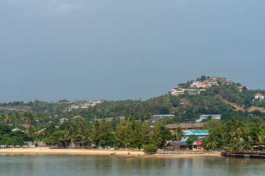 Wat Phra Yai tapınağının bitişiğindeki sahil, Ko Samui Adası, Tayland