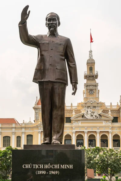 Close up of statue of Ho Chi Minh in the City named after him., V — стоковое фото