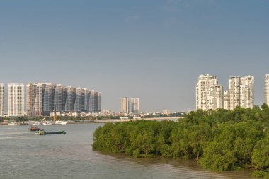 Song Sai Gon Nehri yüksek binalı, Ho Chi Minh 