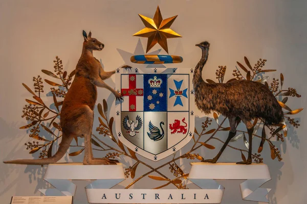 3-dinensional setup of Australian Coat of Arms at Melbourne Muse — Stock Photo, Image
