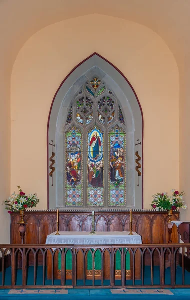 Chancel with altar of Saint Luke Church in Richmond, Tasmania, A — 스톡 사진