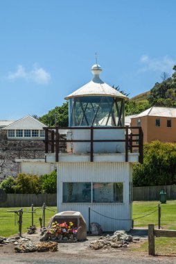 Stanley, Tazmanya, Avustralya 'da eski deniz feneri görüntüsü.