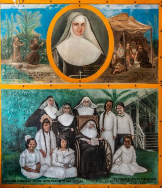 Rahibe Saint Marianne Deniz Katolik Kilisesi 'nin Yıldızı' nda resim yapıyor., 