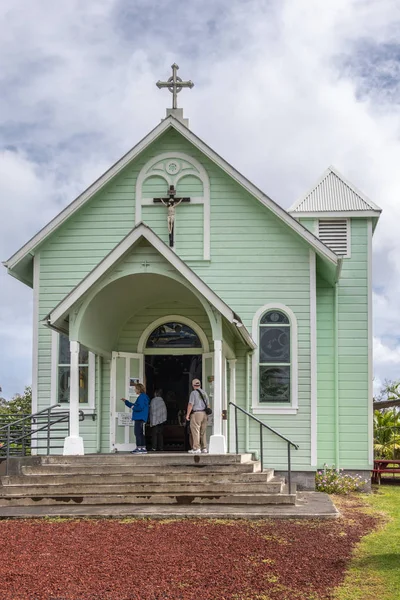 Ritratto di Star of the Sea Chiesa Cattolica, Kalapana, Hawaii, U — Foto Stock