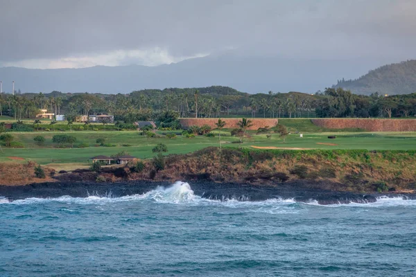 Legname Kauai Ocean Golf course, Nawiliwili, Kauai, Hawaii, USA . — Foto Stock