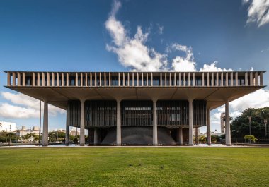 Honolulu, Hawaii, Usa 'daki Eyalet Meclisi' nin yanında..