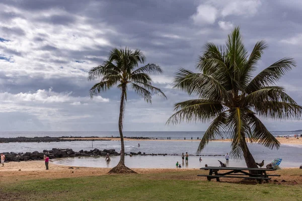 Poipu beach, looking towards the ocean, Kauai, Hawaii, USA. — Stockfoto