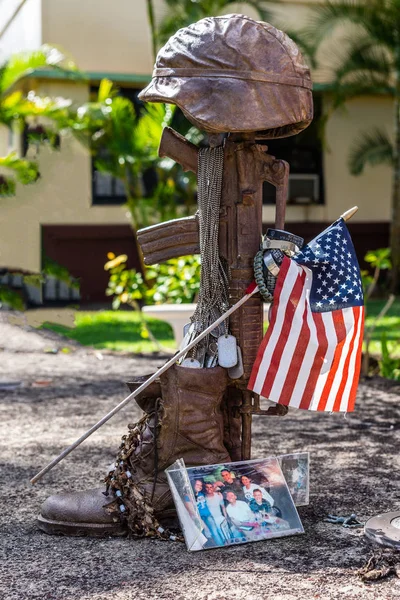 Fallen soldat staty som en del av United by Offrifice på Schofiel — Stockfoto