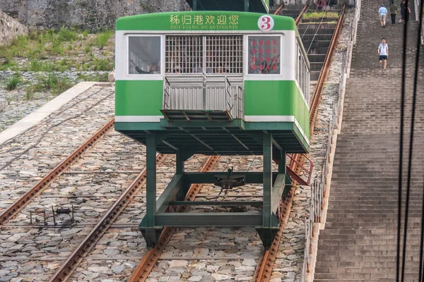 Dianjun District China May 2010 Green White Broad Cabin Rails — Stock Photo, Image