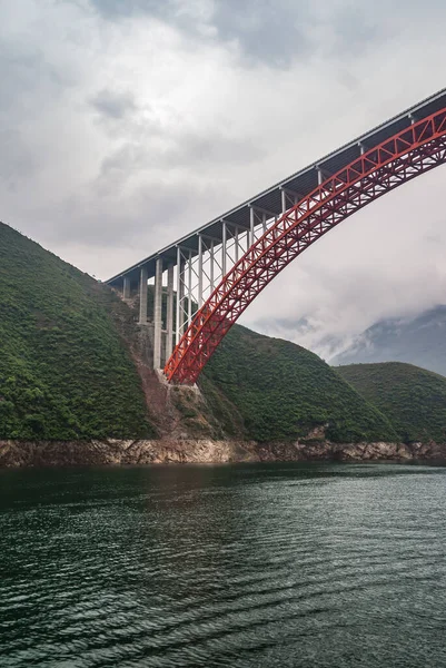 Wuchan China May 2010 Dragon Gate Gorge Daning River Red — Stock Photo, Image