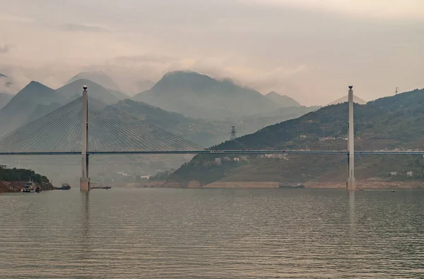 Xinling China Mayo 2010 Garganta Xiling Río Yangtze Badong Puente — Foto de Stock