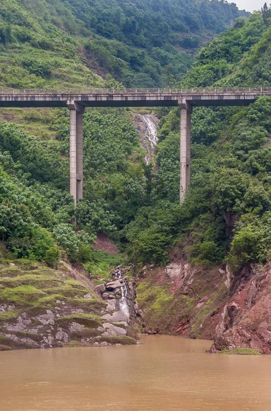 Fengdu Chongqing China Mayo 2010 Río Yangtze Puente Carretera Hormigón — Foto de Stock