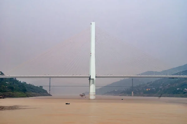 Fengdu Chongqing China Mei 2010 Yangtze River Betonnen Hangtoren Pyloon — Stockfoto
