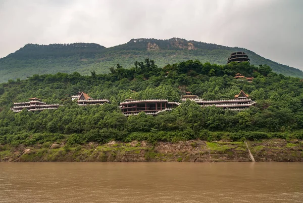 Fengdu Chongqing China Mai 2010 Jangtse Fluss Rote Dächer Klassischen — Stockfoto