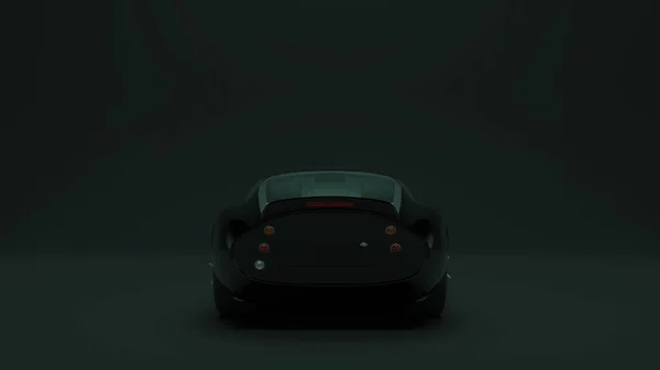 1960年黑色轻型跑车风格3D插画3D渲染 — 图库照片