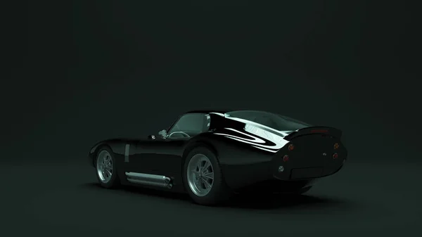 Powerful Black Lightweight Racing Car 1960 Style Illustration Render — стоковое фото