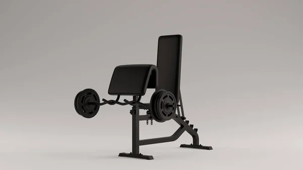 Black Curl Weight Bench Illustration Render — Stock Photo, Image