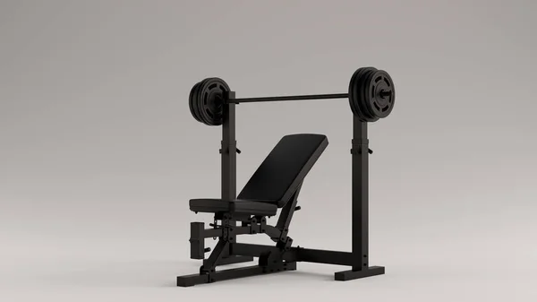 Black Incline Weight Bench Illustration Render — 스톡 사진