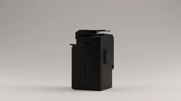 Black Large Office Printer Illustration Render — 图库照片