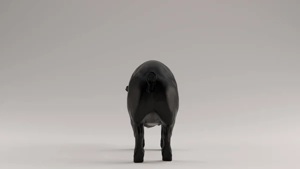 Czarna Świnia Lewy Widok Ilustracja Renderowania — Zdjęcie stockowe