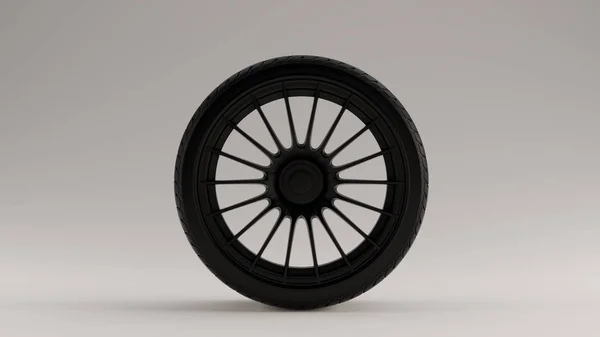 Matte Black Alloy Rim Wheel — стоковое фото