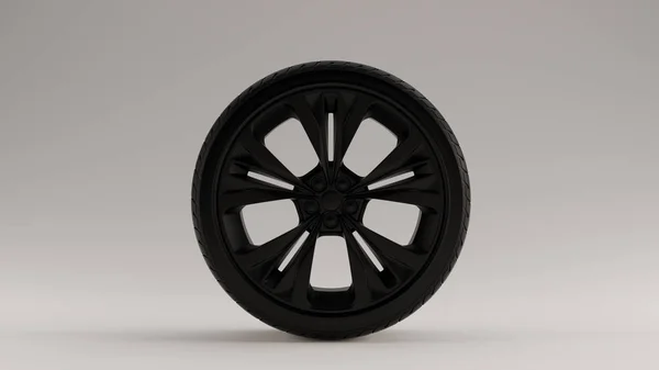Matte Black Alloy Rim Wheel — 스톡 사진