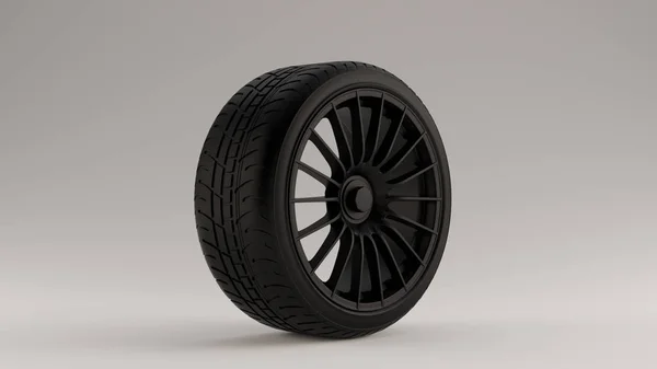 Matte Black Alloy Rim Wheel — стоковое фото