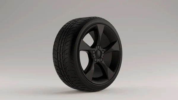 Matte Black Alloy Rim Wheel — стоковое фото