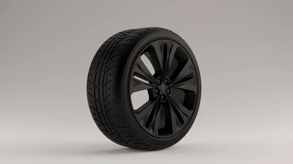 Matte Black Alloy Rim Wheel — стоковое фото