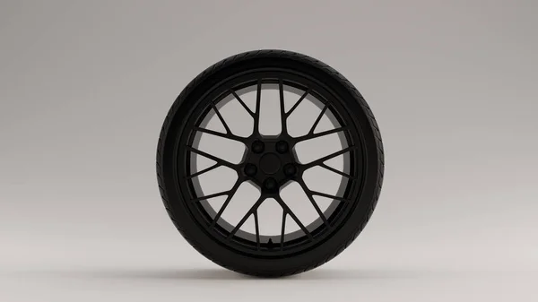 Matte Black Alloy Rim Wheel — стоковое фото
