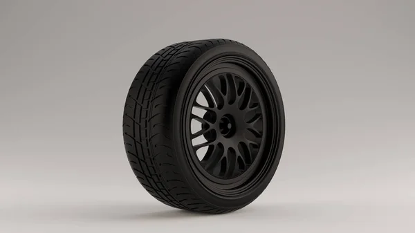 Matte Black Alloy Rim Wheel — стоковое фото