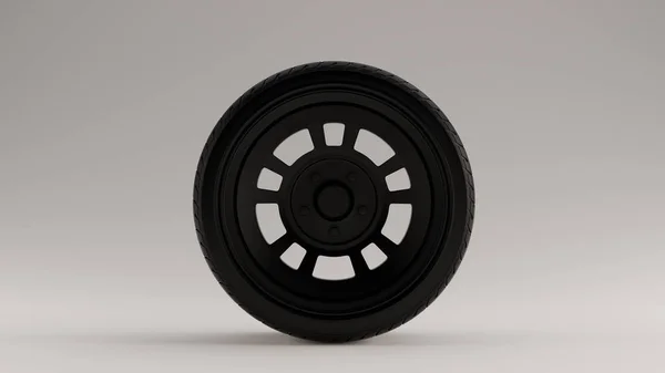 Matte Black Alloy Rim Wheel — 스톡 사진