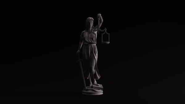 Статуя Правосудия Серый Отполированный Камень Личность Судебной Системы — стоковое фото
