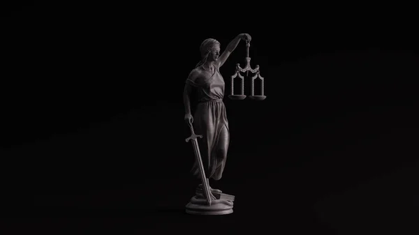 Grigio Lucido Pietra Lady Justice Statua Personificazione Del Sistema Giudiziario — Foto Stock