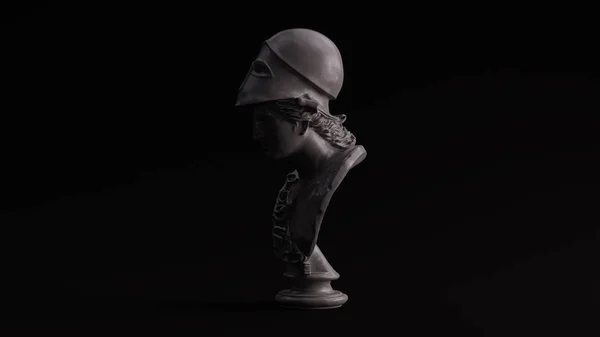 Cinza Polido Pedra Minerva Busto Escultura Ilustração Render — Fotografia de Stock